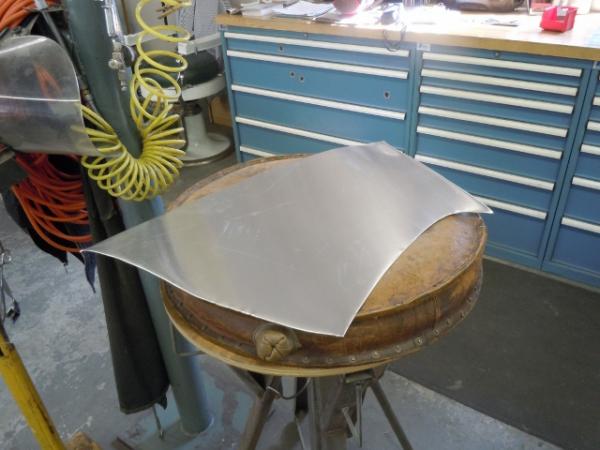 Shaping lower right rear fender