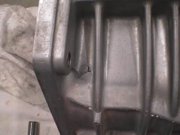 cracked case from shifter pin under gear