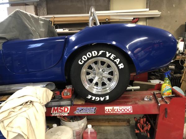 Goodyear billboard lettering getting done.