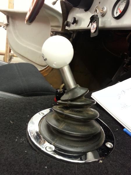 Shifter Shaft Cover - Made from 3/4" sanitary tubing with a hex nut welded inside.