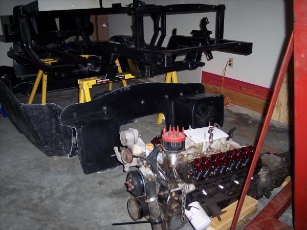 Motor sitting in garage.