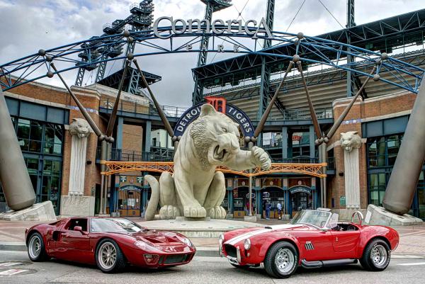 Cobra (A&C Replica) in Detroit with GT-40 at Comerica Park