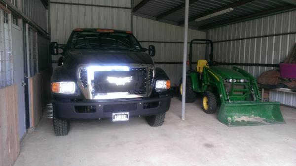 BamBam shares the barn with a John Deere 3320...great little 32hp workhorse tractor.