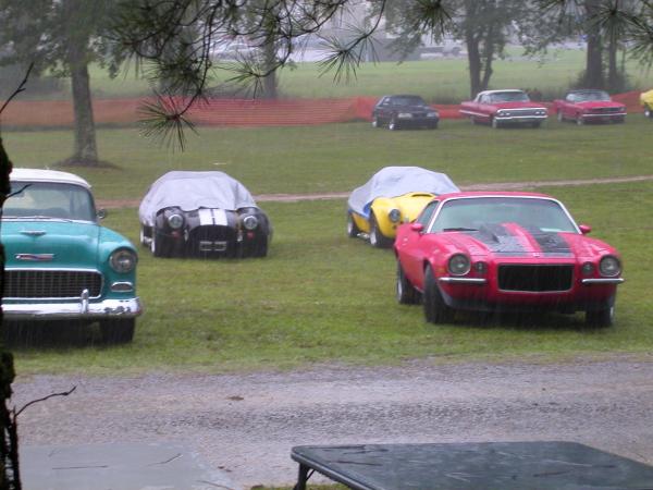 sometime it rains at car shows. Ardmore Car Show 05