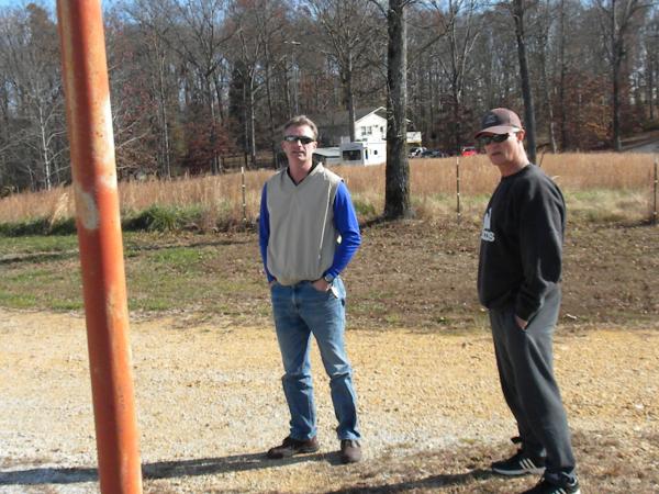 Thanksgivin 09 cruise to Lorretta, Tn. Doc and Coach waiting on me.