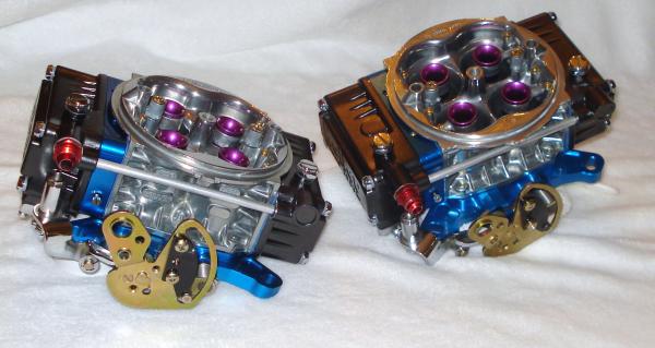Custom built 4160 Double Pumper TMP "shortie" Carbs by Troy Patterson