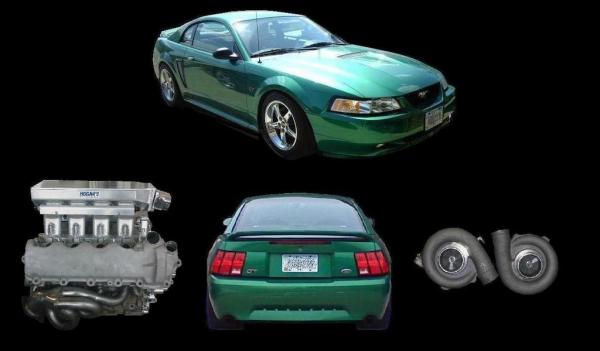 My son Rob's DSS 3valve twin turbo mod motor in the Electric Green, still in project. Due up soon.