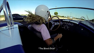 Wife taking her turn at the 1/4 mile drags