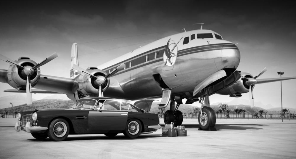 DC-6 Cloudmaster, oh, and an Aston Martin
