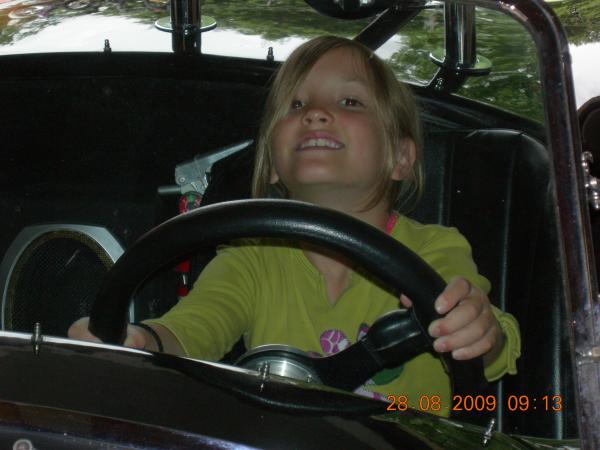 Granddaughter, Amelia, at the wheel