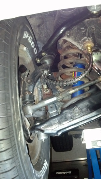 28. Suspension Issue - front inside, can also see light paint colored rub mark (I believe) around inside of tire above BFG lettering.