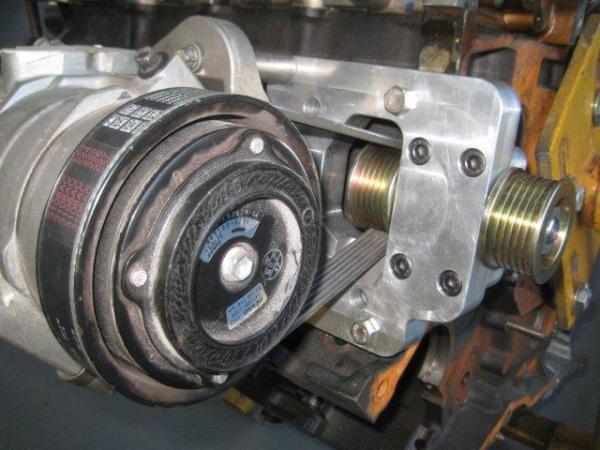 Compressor, mount plate & drive belt details (2)