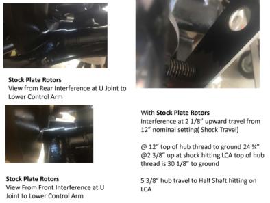 lower control arm full up stock plate rotor