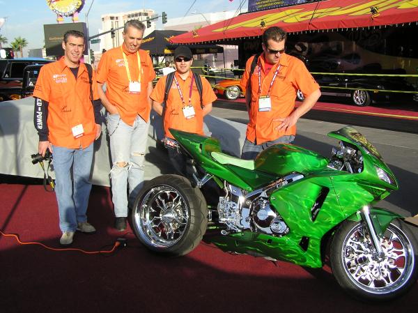 L to R Garth,George,Nuno and Danny checking out some tuff machinery in the carpark @ SEMA 06'