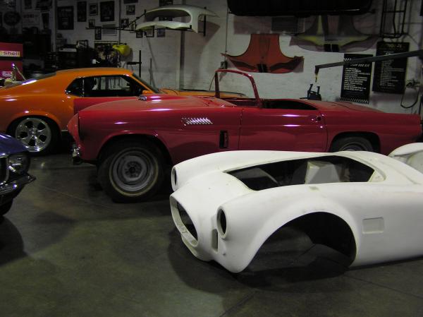 Lined up ready for resto 1955 T-bird and a body shell ready to be mounted on chassi