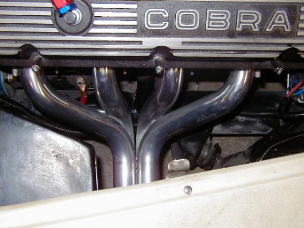 MOdified sprint car header, ceramic coated.