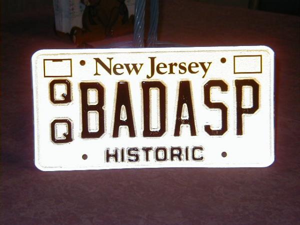 I can't believe the State of NJ actually allowed me to have these plates.