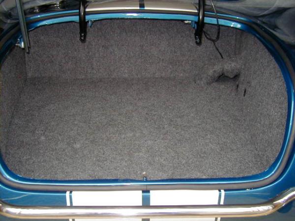 Trunk carpeted with Mercedes trunk lining carpet.