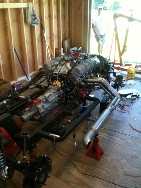 shot from the back on the first day of start up. fuel injection wiring everywhere