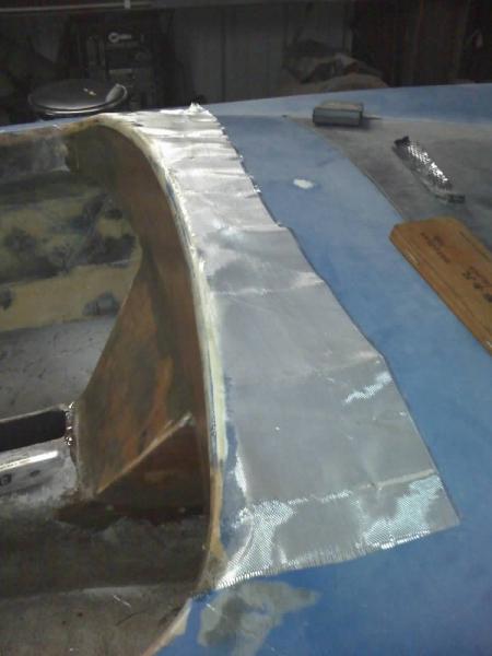 Laying the fiberglass