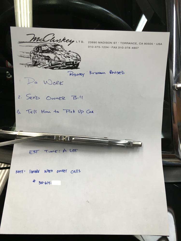So I drop off my Kirkham on Saturday with boxes of parts and my "list", followed by a good ribbing for being one of "those guys".