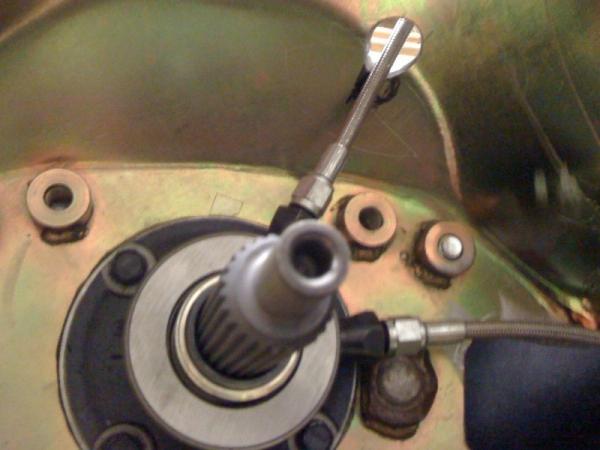 Had to drill a hole in the bellhousing for the bleeder line from the HTOB.