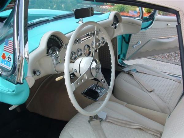 1957 4spd Fuel Injection Cascade Green Shorline Beige Interior