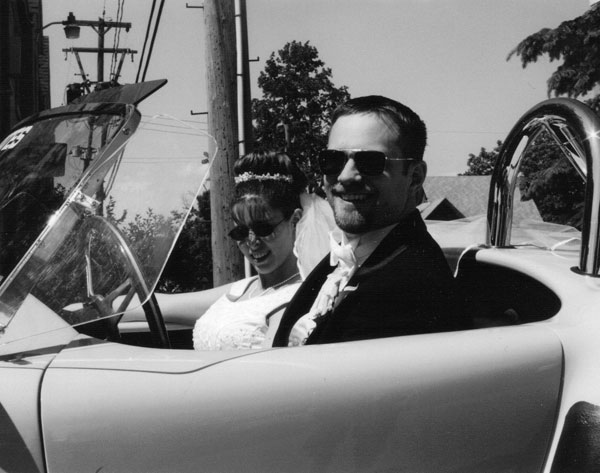 Here's a Black and White of them sitting in the car.