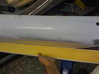 Long sanding block is made from 2" x 3" aluminum angle & P.S. Sandpaper.